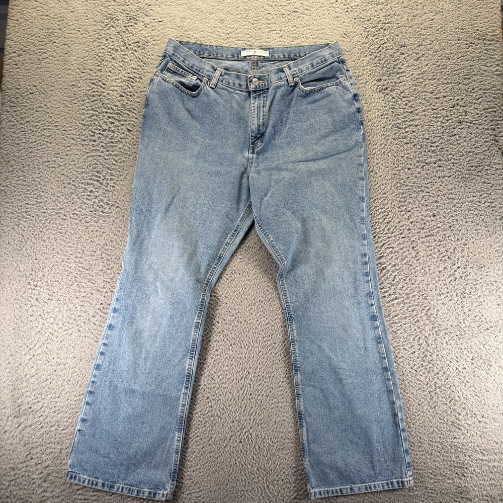 Tommy Hilfiger Jeans Womens 16 Blue‎ Cotton Denim Bootcut Faded Workwear Travel